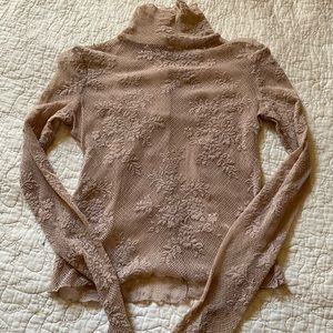 Free People sheer mock turtleneck
